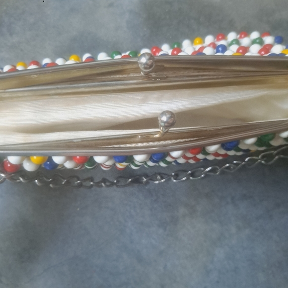 Vintage 1950's Bubble Beads Purse Yellow, Red, & Geen Handbag - Picture 9 of 12